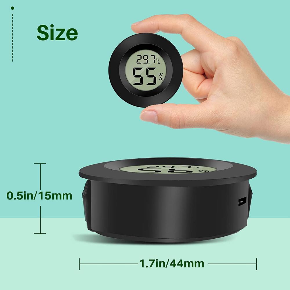 Embedded Reptile Pet Box Round Mini Electronic LCD Digital Thermometer Hygrometer for Egg Incubator