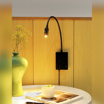 VJC 2W IP21 40D Square Base Gooseneck Reading Light مع منفذ USB