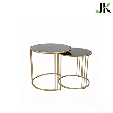 Iron Art Double-Round Height Adjustable Coffee Table