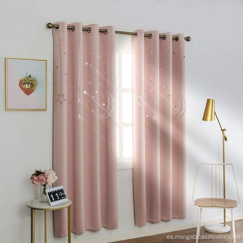 Cortinas de apagón de corte de color sólido con arandela