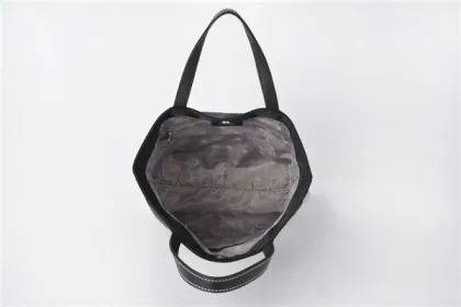 Ella Patent Tessuto Soft Nylon & Leather Tote