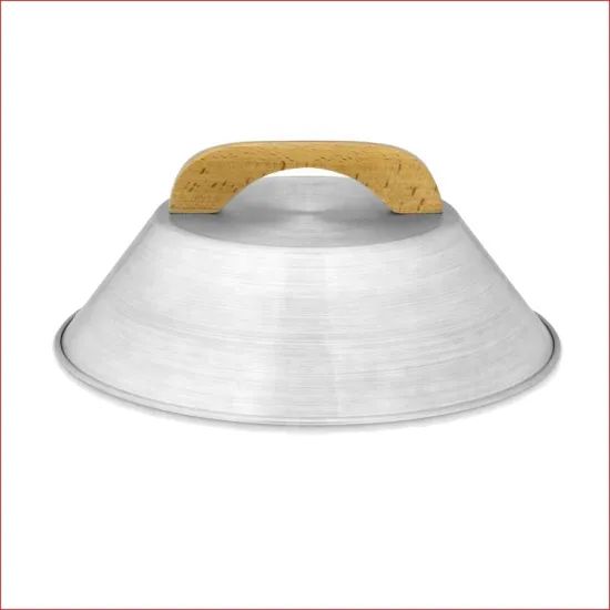 13 Inch Aluminum Wok Lid with Wooden Handle for Home and Restaurant Use