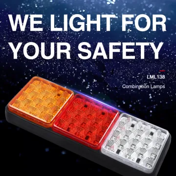 Tail Light Brake Running Turn Signals Reverse Light Tail Lights IP65 Waterproof for 12-24V Truck Trailer Caravan Van RV UTV ligh