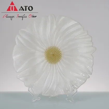 ATO Flower glass plate Charger Plates Glass Plate