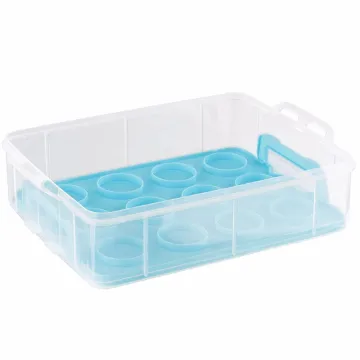 Snap and Stack Blue 3 Tier Cupcake Holder & Cake Carrier Container - Store up to 36 Cupcakes or 3 Large Cakes