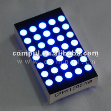 1.2 Inches Blue Square-shaped Dot-matrix LED Display with 3mm Diameter, High Brightness