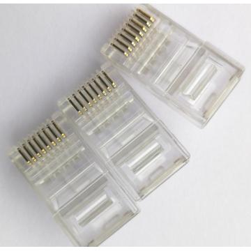 Conector RJ45 de buena calidad conector 8P8C Cat5 / CAT6 con baño de oro 1U