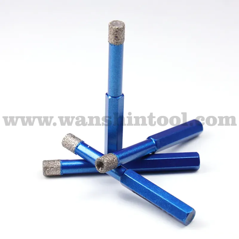 Diamond Hex Shank Vacuum Brazed Dry Tile Cutter Core HSS Drill Bit for Ceramic and Marble