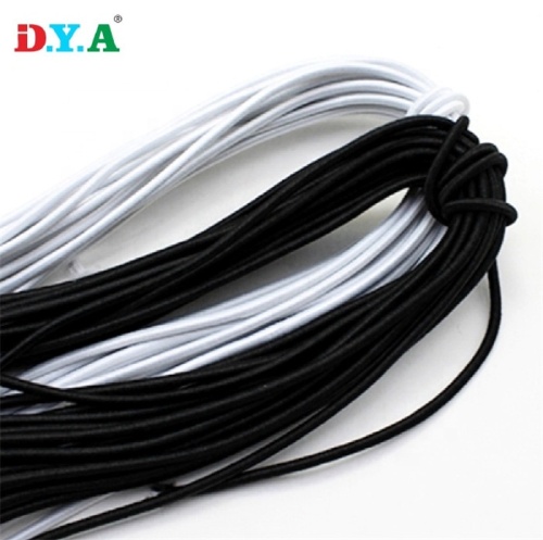 4 mm runde elastische Kabel Schwarz geflochtenes Bungee -Kabel