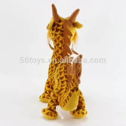 Custom yellow chinese dragon stuffed toys, dragon plush toy wholesale