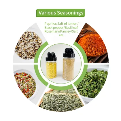 Clear PET Plastic Spice Jar - 10/12oz Pepper Sauce Shaker Bottle