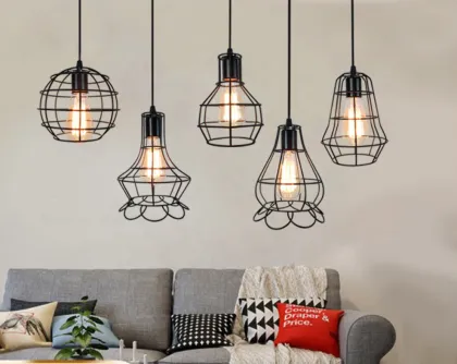 Retro Metal Pendant Lights E27 - Vintage Hanging Lamps for Home & Coffee Shops