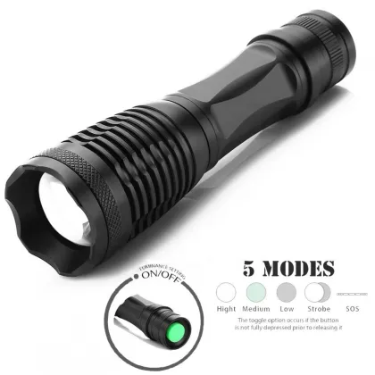 Rechargeable LED Dual Light Source Green Laser Pointer Flashlight