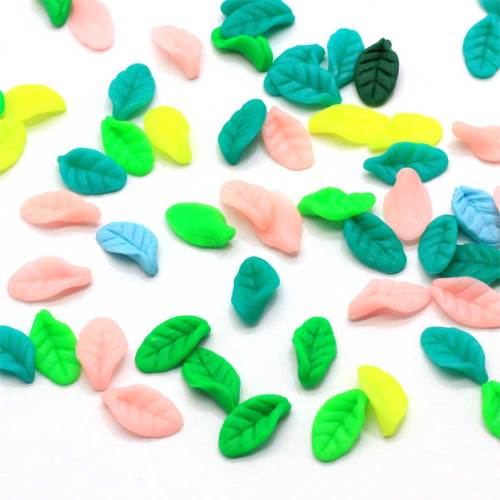 100pcs Multi Colors Baumblatt Polymer Clay Bead Cute Kawaii Blätter Diy Dekoration Schleimfüller