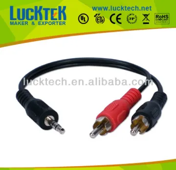 Audio/vedio cable,3.5mm stereo / 2*RCA cable, high qulity