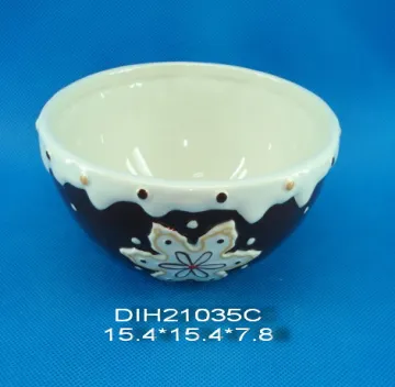 Hand-Painted Ceramic Round Candy Bowl