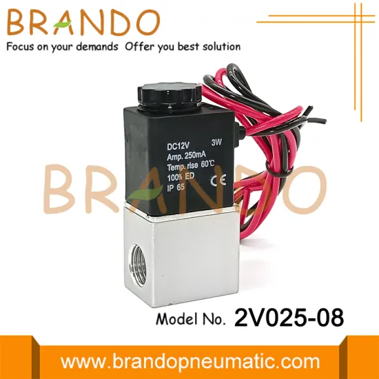 1/4'' 2V025-08 Pneumatic Solenoid Valve With Flying Leads