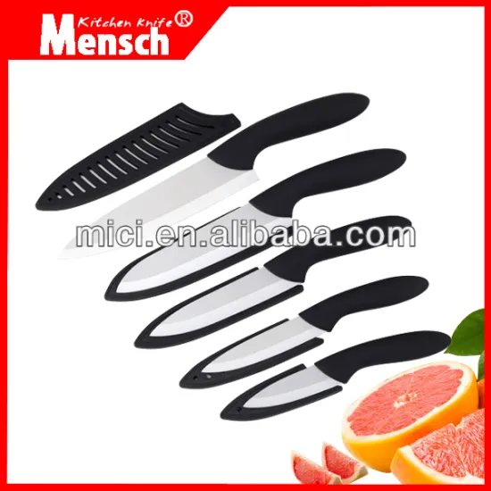 5pcs low price ceramic zirconia knife set with sheath
