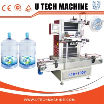 Automatic 5 Gallon Jar Labeling Machine / Cap Shrinking Equipment