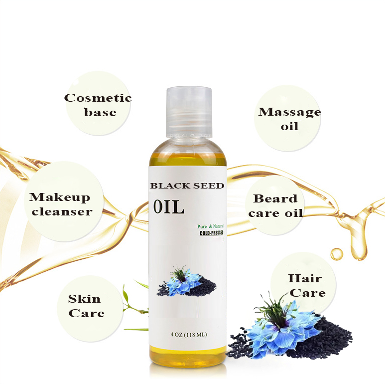 Minyak Esensial Minyak Biji Hitam Organik Dingin Black Cumin Nigella Sativa Minyak Biji Untuk Pertumbuhan Rambut