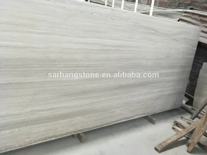Wholesale Natural Chinese Grey Wood Grain Marble For Home Decoration