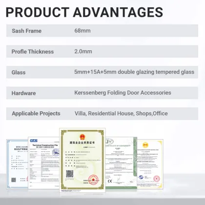 Aluminum Alloy Office Building Interior Glass Folding Door