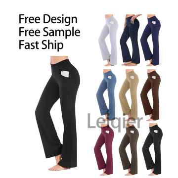 Customized Logo High-Waisted Tummy-Tucking Yoga Pants for Women
