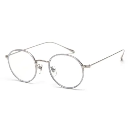 Unisex Retro Round Glasses Frames: Lightweight Titanium Alloy Myopia Eyeglasses