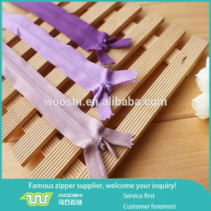 Nylon plastic type and zippers product type YKK invisible zipper