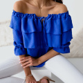 Women's Off Shoulder Ruffle Layered Tops