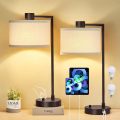 Dual-Port USB Bedside Lamp Fully Dimmable Reading Light