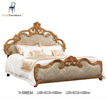 Foshan furniture carved wooden beds wood double bed designs with box