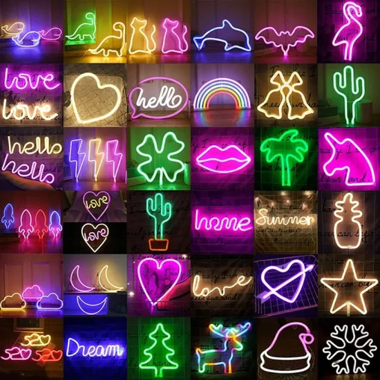 LED Neon Light Love 520 Neon Sign Lamp Colorful Hanging Bedroom Decoration Lights Shop Home Party Holiday Decor Xmas Gift