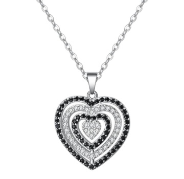 925 silver pendant pave heart charm