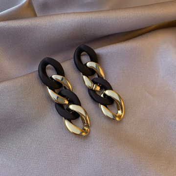 E-013 Wholesale Fashion Unique Chain and Long Tassel Earrings
