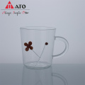 Tema de diseño de diseño de planta linda para beber taza de vidrio