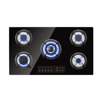 Black Coated 4 Burner Gas Hob for Home Kitchens