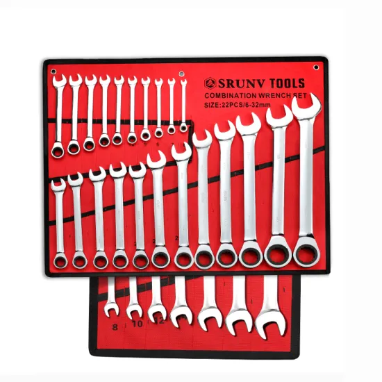 22pcs Silver Ratchet Wrench Set - Multifunctional Ratchet Torque Tool Kit