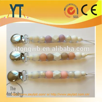 2017 Food Grade colorful Cute Design Silicone Baby Pacifier Clip,2017 Pacifier Clip/MAM Pacifier Clips