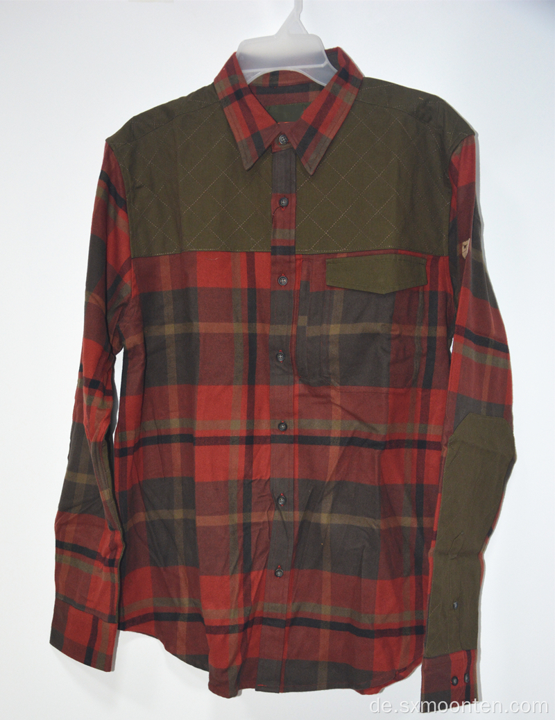 Großhandel Langarm Patchwork Plaid Shirts