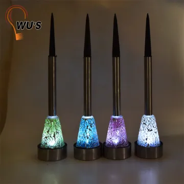 colorful powered small To plug in garden decorative glass lamp solar mosaic jar light