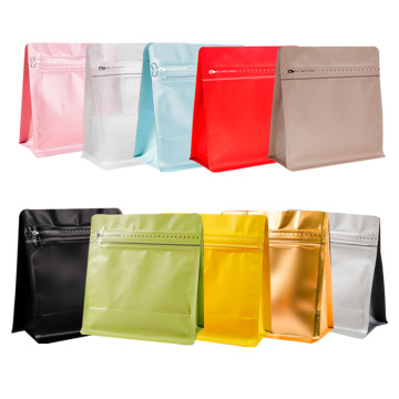 Resealable Flat Bottom Pouch side seal bag Aluminum Plated Bag With  Zipper