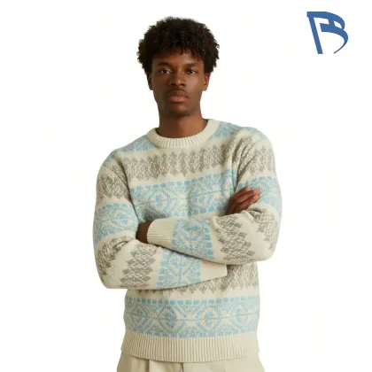 Cozy Frosted Fair Isle Knit Top