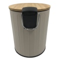 Round Step Trash can with Bamboo lip