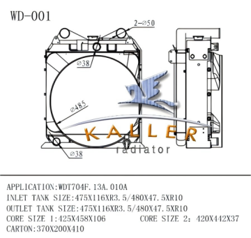 Agricultural Radiator for WDT704F.13A.010A