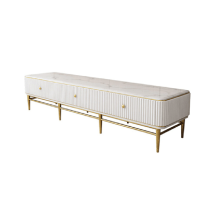 Luxury design modern TV stand solid wood drawers