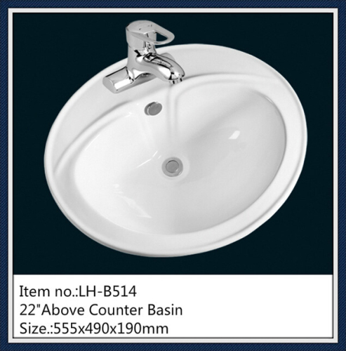 Economic ceramic wash above counter basin white