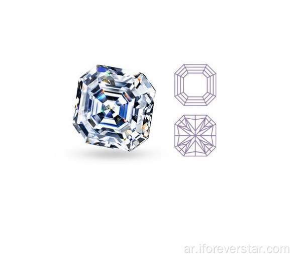 رائع اللون 6 ملم Asscher Cut Moissanite فضفاضة