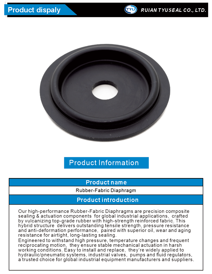 Fabric Reinforced Diaphragm Oil Resistant
