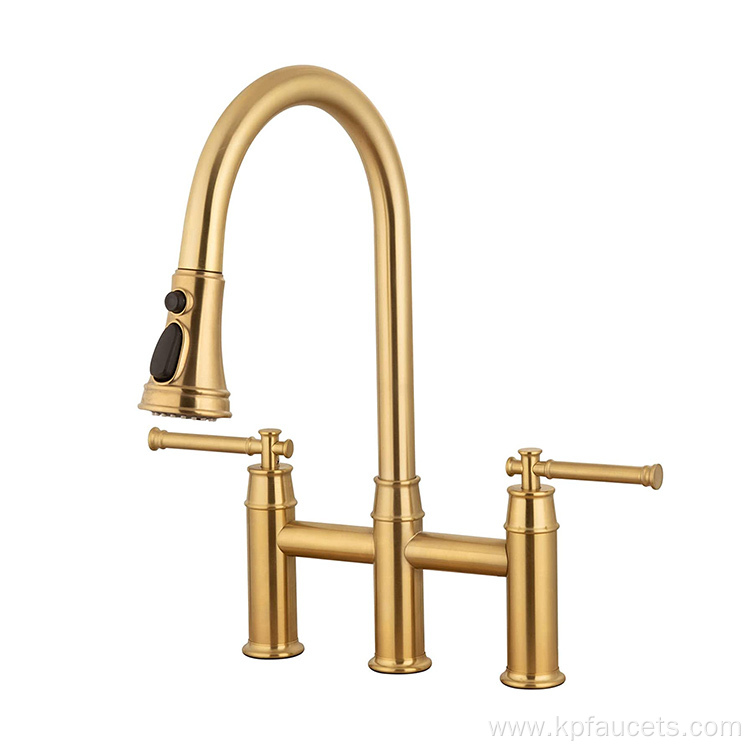 Luxe Oil Rubbed Brass Bridge Waterfall Faucet